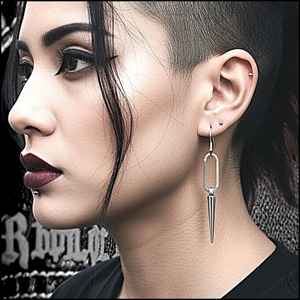 5 For $25💫Silver Paper Clip Punk Spike Earrings